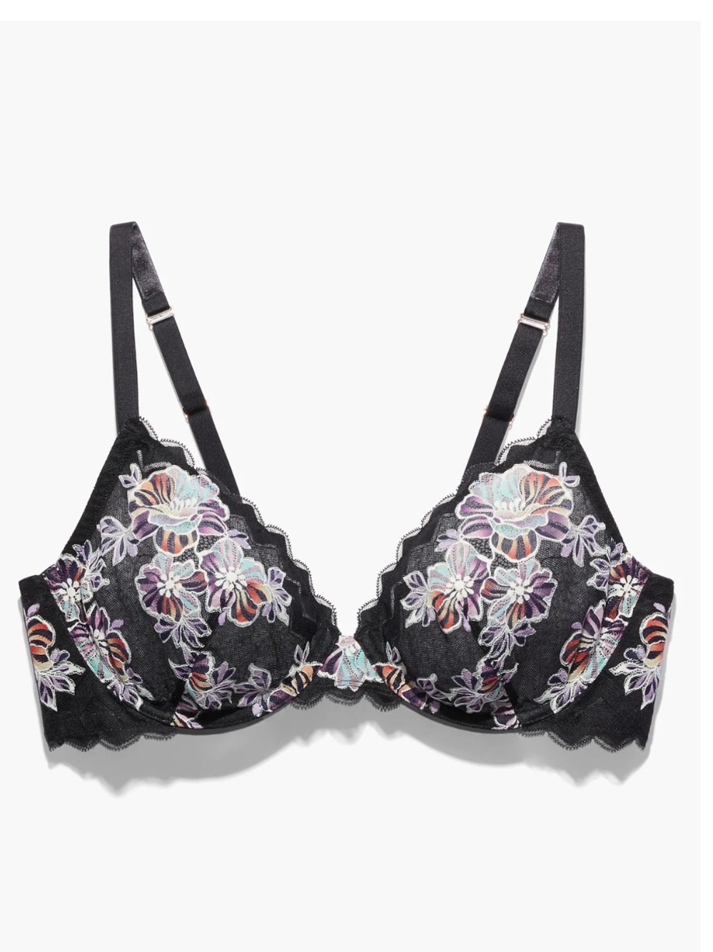 Savage X Fenty Zig Zag Zen Unlined Lace Plunge Bra In Floral Chevron Lace